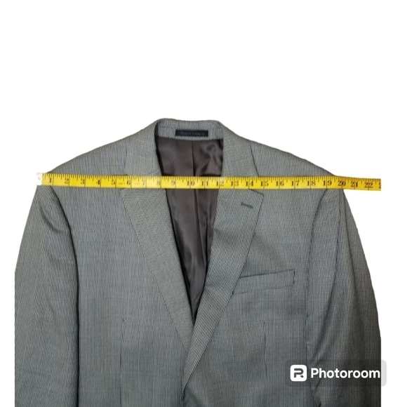 Ralph Lauren LRL Black Gray Micro Houndstooth Blazer Sports Coat Size 44L - Picture 13 of 16